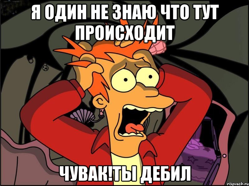 я один не знаю что тут происходит чувак!Ты дебил, Мем Фрай в панике