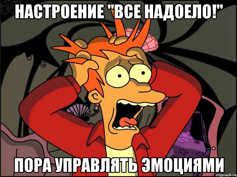 Настроение "Все надоело!" пора управлять эмоциями, Мем Фрай в панике