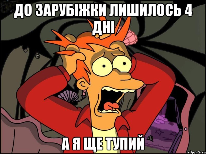 До зарубіжки лишилось 4 дні а я ще тупий, Мем Фрай в панике