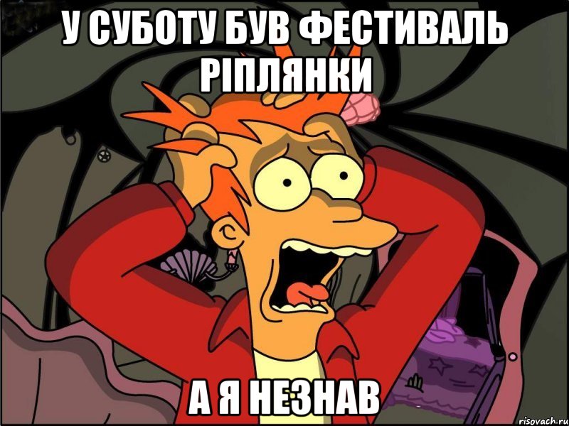 у суботу був фестиваль ріплянки а я незнав, Мем Фрай в панике