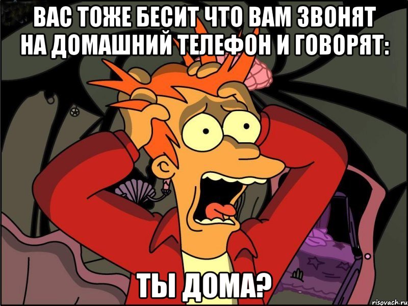 Вас тоже бесит что вам звонят на домашний телефон и говорят: Ты дома?, Мем Фрай в панике