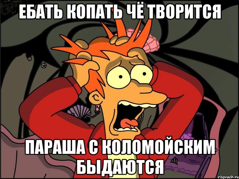 Ебать копать чё творится Параша с коломойским быдаются, Мем Фрай в панике