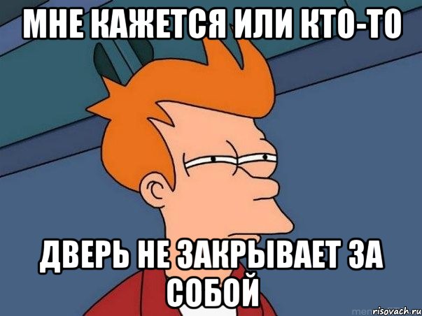 МНЕ КАЖЕТСЯ ИЛИ КТО-ТО ДВЕРЬ НЕ ЗАКРЫВАЕТ ЗА СОБОЙ, Мем  Фрай (мне кажется или)