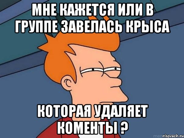 Мне кажется или в группе завелась крыса которая удаляет коменты ?, Мем  Фрай (мне кажется или)