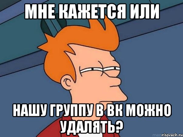 Мне кажется или нашу группу в ВК можно удалять?, Мем  Фрай (мне кажется или)