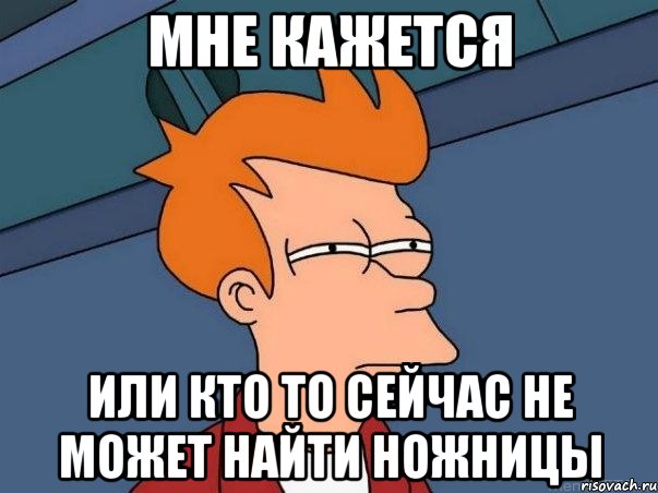 МНЕ КАЖЕТСЯ ИЛИ КТО ТО СЕЙЧАС НЕ МОЖЕТ НАЙТИ НОЖНИЦЫ, Мем  Фрай (мне кажется или)