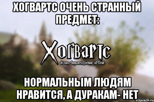 Хогвартс очень странный предмет: Нормальным людям нравится, а дуракам- нет, Мем Хогвартс