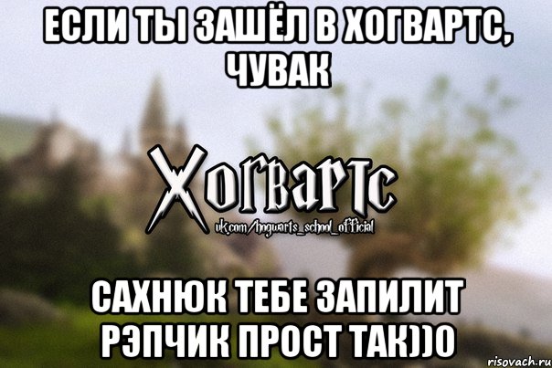 ЕСЛИ ТЫ ЗАШЁЛ В ХОГВАРТС, ЧУВАК САХНЮК ТЕБЕ ЗАПИЛИТ РЭПЧИК ПРОСТ ТАК))0, Мем Хогвартс