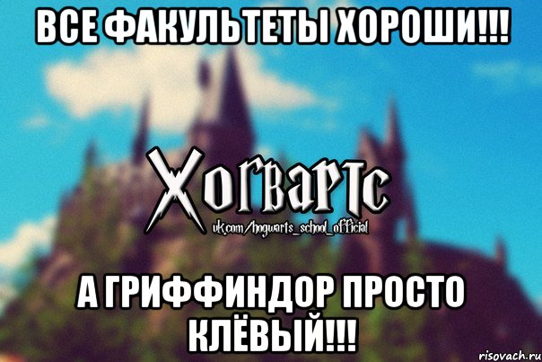 Все факультеты хороши!!! А Гриффиндор просто клёвый!!!