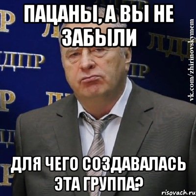 Пацаны, а вы не забыли для чего создавалась эта группа?, Мем Хватит это терпеть (Жириновский)