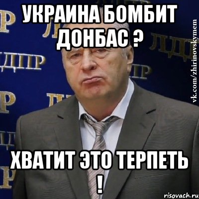 Украина бомбит Донбас ? Хватит это терпеть !, Мем Хватит это терпеть (Жириновский)