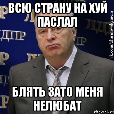 всю страну на хуй паслал блять зато меня нелюбат, Мем Хватит это терпеть (Жириновский)