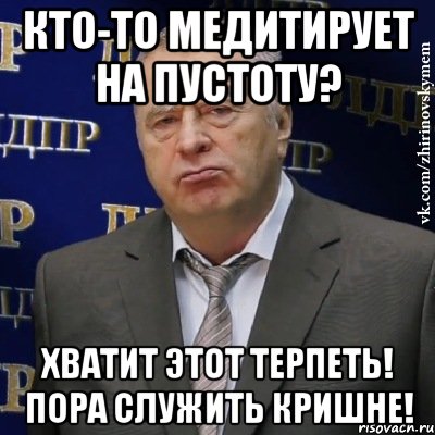 Кто-то медитирует на пустоту? Хватит этот терпеть! Пора служить Кришне!, Мем Хватит это терпеть (Жириновский)