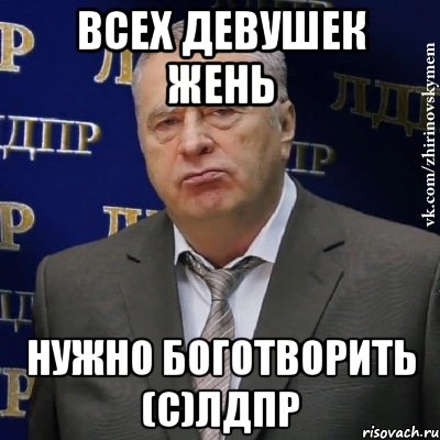 всех девушек жень нужно боготворить (с)ЛДПР, Мем Хватит это терпеть (Жириновский)