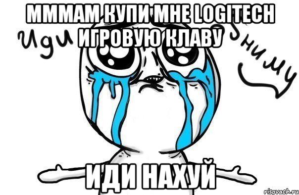 Мммам купи мне Logitech игровую клаву Иди нахуй, Мем Иди обниму