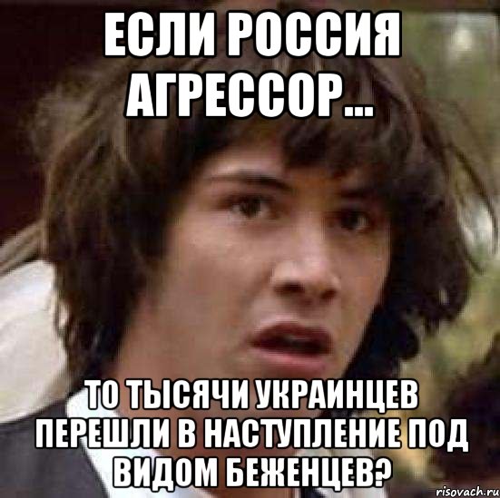 Если Россия агрессор... То тысячи украинцев перешли в наступление под видом беженцев?, Мем А что если (Киану Ривз)