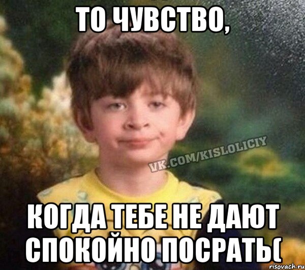 То чувство, когда тебе не дают спокойно посрать(