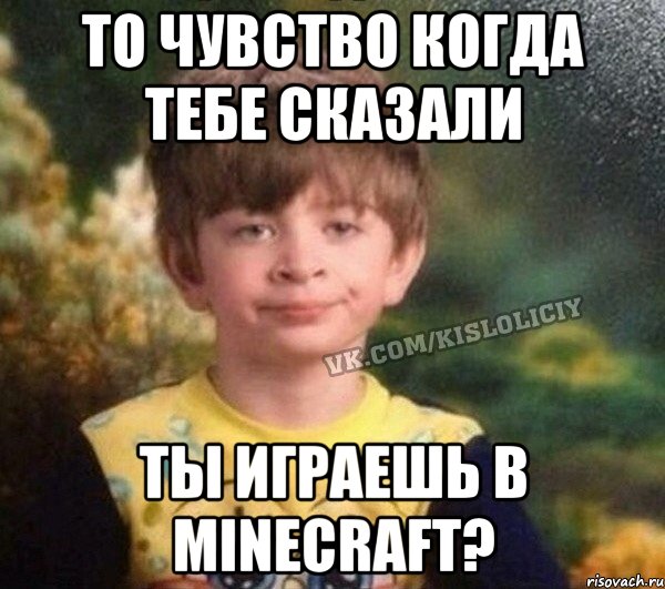 То чувство когда тебе сказали Ты играешь в minecraft?, Мем Недовольный пацан