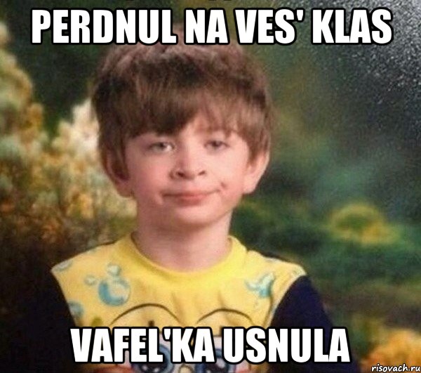 Perdnul na ves' klas vafel'ka usnula