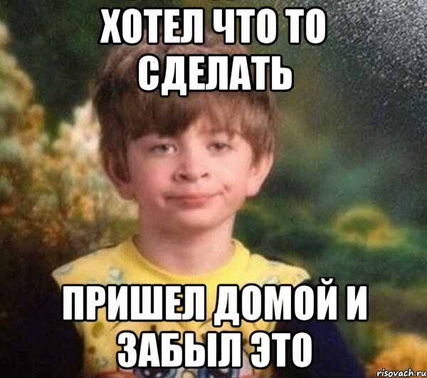 Хотел что то сделать Пришел домой и забыл это