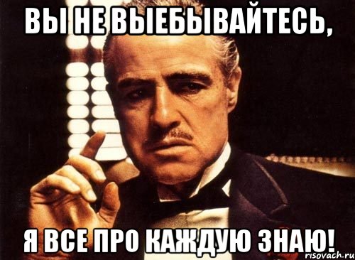 Вы не выебывайтесь, я все про каждую знаю!, Мем крестный отец