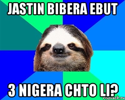 jastin bibera ebut 3 nigera chto li?, Мем Ленивец