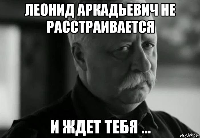 Леонид Аркадьевич не расстраивается и ждет тебя ..., Мем Не расстраивай Леонида Аркадьевича