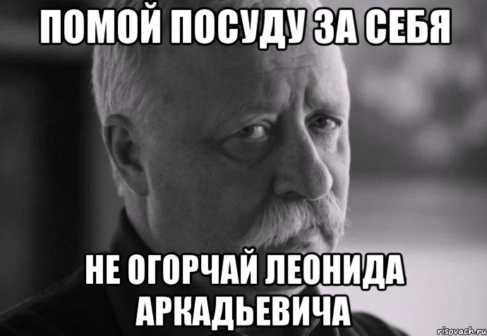 помой посуду за себя не огорчай леонида аркадьевича, Мем Не расстраивай Леонида Аркадьевича