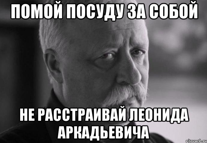 помой посуду за собой не расстраивай леонида аркадьевича, Мем Не расстраивай Леонида Аркадьевича