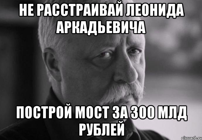 не расстраивай леонида аркадьевича построй мост за 300 млд рублей, Мем Не расстраивай Леонида Аркадьевича