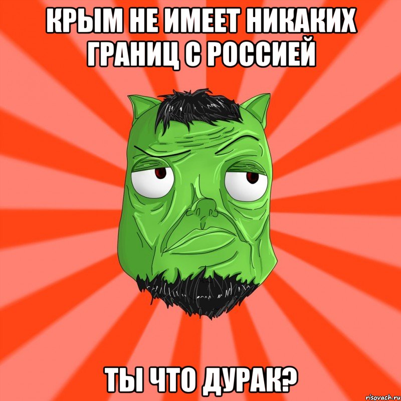 КРЫМ НЕ ИМЕЕТ НИКАКИХ ГРАНИЦ С РОССИЕЙ ТЫ ЧТО ДУРАК?, Мем Лицо Вольнова когда ему говорят