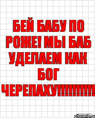 бей бабу по роже! мы баб уделаем как бог черепаху!!!!!!!!!!