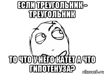 если треугольник - треугольник то что у него катет а что гипотенуза?, Мем Мне кажется или