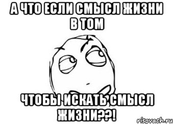 А что если смысл жизни в том Чтобы искать смысл жизни??!, Мем Мне кажется или