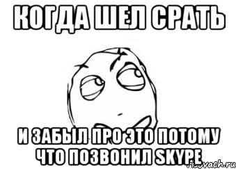 когда шел Cрать и забыл про это потому что позвонил Skype, Мем Мне кажется или