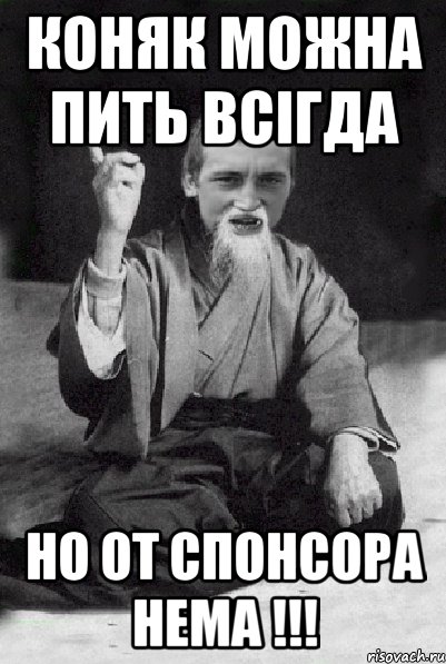 Коняк можна пить всігда но от спонсора нема !!!, Мем Мудрий паца