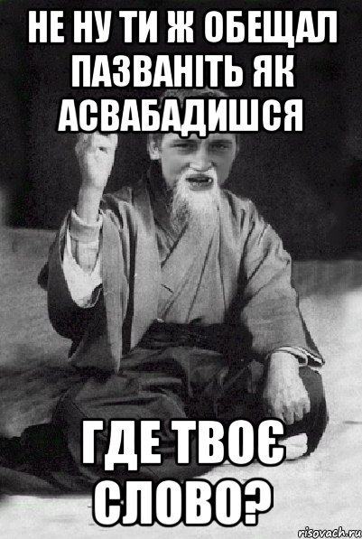 не ну ти ж обещал пазваніть як асвабадишся где твоє слово?, Мем Мудрий паца