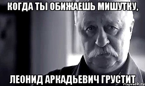 Когда ты обижаешь Мишутку, Леонид Аркадьевич грустит, Мем Не огорчай Леонида Аркадьевича