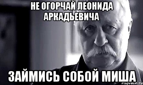 Не огорчай Леонида Аркадьевича займись собой миша, Мем Не огорчай Леонида Аркадьевича