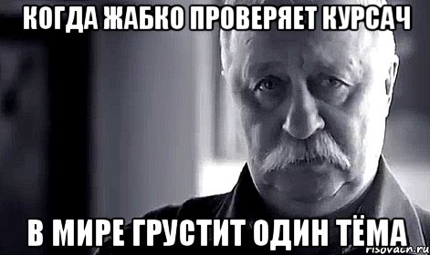 когда жабко проверяет курсач в мире грустит один Тёма, Мем Не огорчай Леонида Аркадьевича