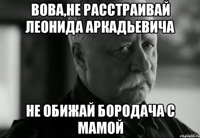 Вова,не расстраивай Леонида Аркадьевича Не обижай Бородача с мамой, Мем Не расстраивай Леонида Аркадьевича