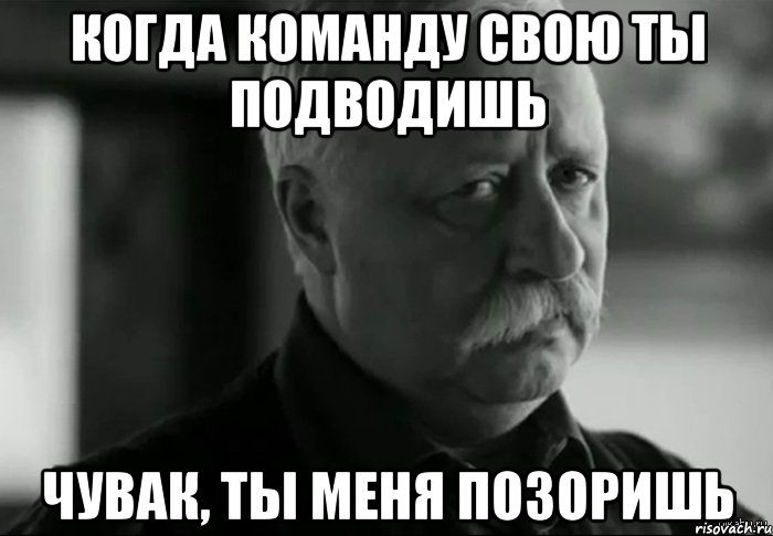 когда команду свою ты подводишь чувак, ты меня позоришь, Мем Не расстраивай Леонида Аркадьевича