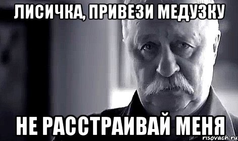 Лисичка, привези Медузку Не Расстраивай меня, Мем Не огорчай Леонида Аркадьевича