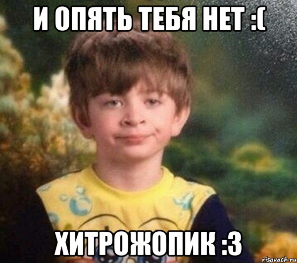 И опять тебя нет :( Хитрожопик :3, Мем Недовольный пацан