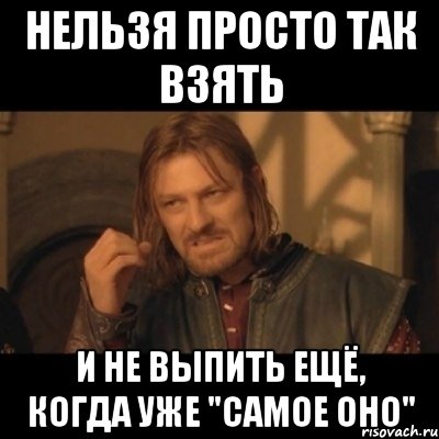 Нельзя просто так взять и не выпить ещё, когда уже "самое оно", Мем Нельзя просто взять