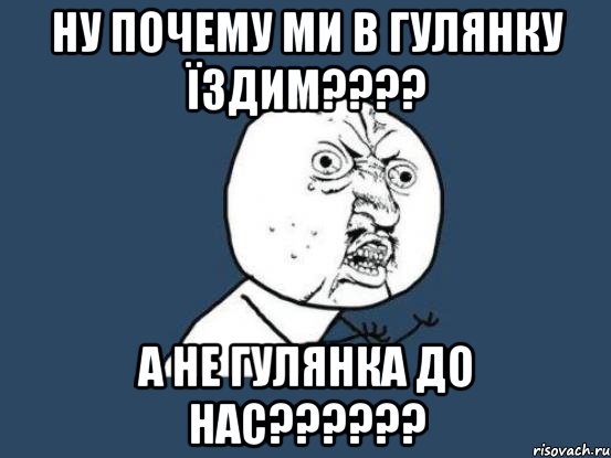 ну почему ми в гулянку їздим???? а не гулянка до нас??????, Мем Ну почему