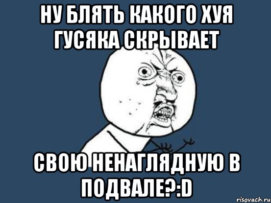 Ну блять какого хуя Гусяка скрывает Свою Ненаглядную в подвале?:D, Мем Ну почему