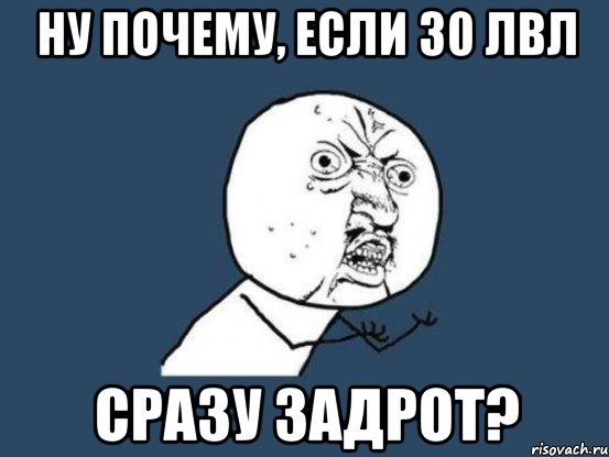 Ну почему, если 30 лвл сразу задрот?, Мем Ну почему