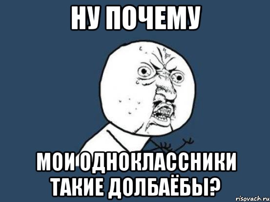 НУ ПОЧЕМУ МОИ ОДНОКЛАССНИКИ ТАКИЕ ДОЛБАЁБЫ?, Мем Ну почему