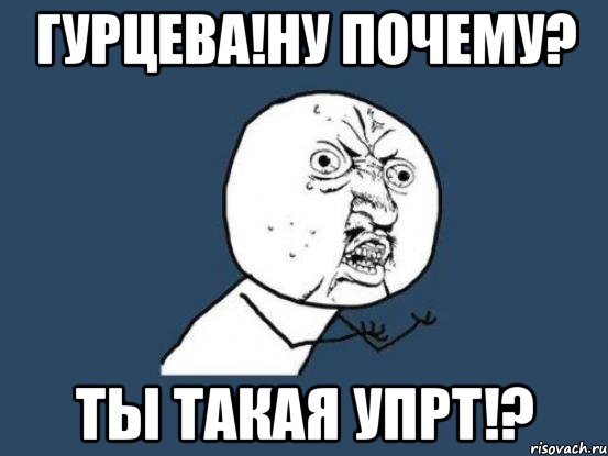 Гурцева!ну почему? ты такая упрт!?, Мем Ну почему